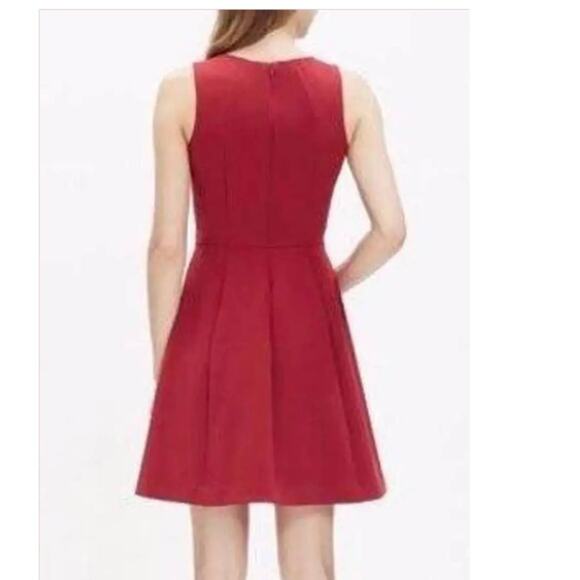 Madewell Adore Sleeveless Fit and Flare Dress Brick Burgundy Dark Red sz 0 - Picture 3 of 16